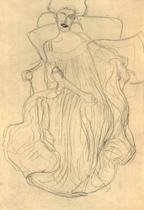 Seated Woman from the Front 001 by Gustav Klimt